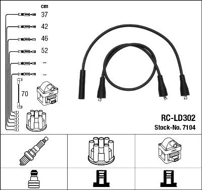 NGK 7104 - Kit cavi accensione www.autoricambit.com