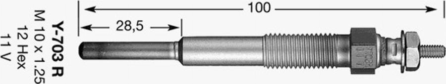 NGK Y-703 R - Candeletta www.autoricambit.com