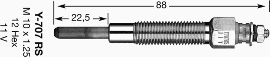 NGK Y-707RS - Candeletta www.autoricambit.com