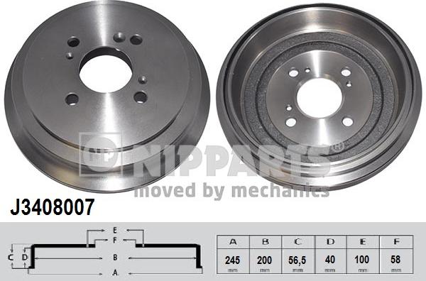 Nipparts J3408007 - Tamburo freno www.autoricambit.com