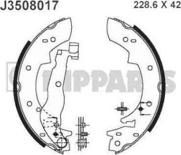 Nipparts J3508017 - Kit freno, freni a tamburo www.autoricambit.com