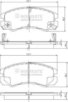 Nipparts J3609009 - Kit pastiglie freno, Freno a disco www.autoricambit.com