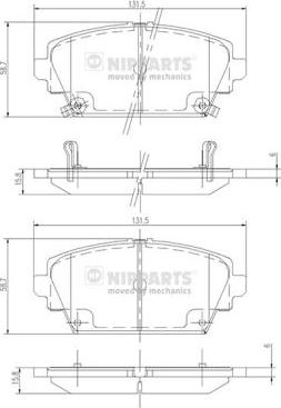 Nipparts J3604047 - Kit pastiglie freno, Freno a disco www.autoricambit.com