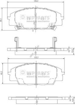 Nipparts J3604055 - Kit pastiglie freno, Freno a disco www.autoricambit.com