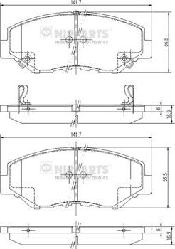 Nipparts J3604061 - Kit pastiglie freno, Freno a disco www.autoricambit.com