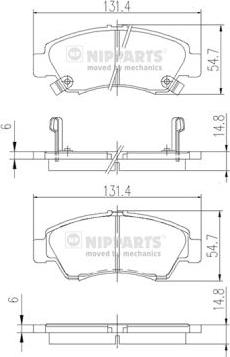 Nipparts J3604034 - Kit pastiglie freno, Freno a disco www.autoricambit.com