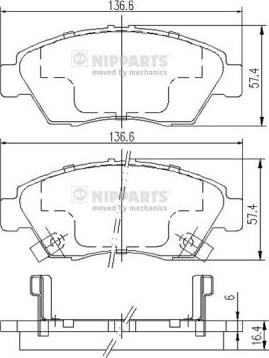 Nipparts J3604033 - Kit pastiglie freno, Freno a disco www.autoricambit.com