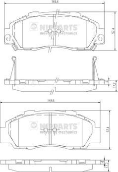 Nipparts J3604032 - Kit pastiglie freno, Freno a disco www.autoricambit.com