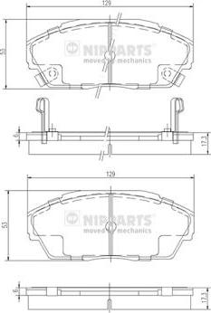 Nipparts J3604026 - Kit pastiglie freno, Freno a disco www.autoricambit.com