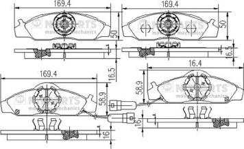 Nipparts J3600400 - Kit pastiglie freno, Freno a disco www.autoricambit.com