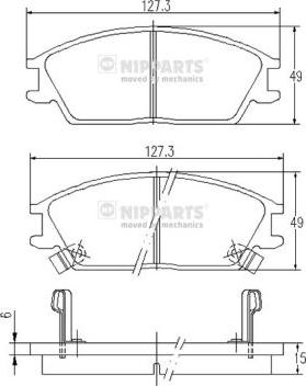 Nipparts J3600515 - Kit pastiglie freno, Freno a disco www.autoricambit.com