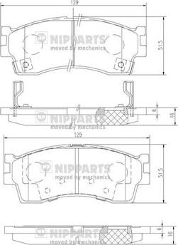 Nipparts J3600308 - Kit pastiglie freno, Freno a disco www.autoricambit.com