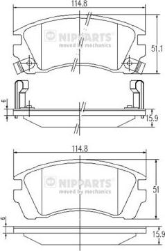 Nipparts J3601049 - Kit pastiglie freno, Freno a disco www.autoricambit.com