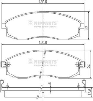 Nipparts J3601064 - Kit pastiglie freno, Freno a disco www.autoricambit.com