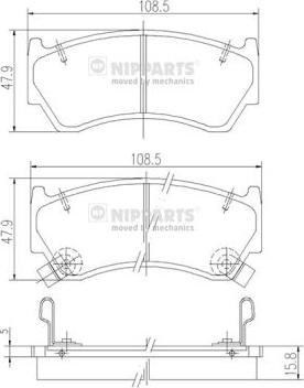 Nipparts J3601062 - Kit pastiglie freno, Freno a disco www.autoricambit.com