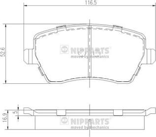 Nipparts J3601085 - Kit pastiglie freno, Freno a disco www.autoricambit.com