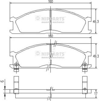 Nipparts J3601037 - Kit pastiglie freno, Freno a disco www.autoricambit.com