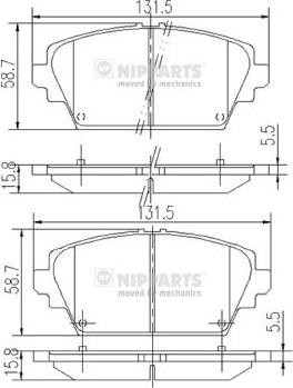 Nipparts J3601072 - Kit pastiglie freno, Freno a disco www.autoricambit.com