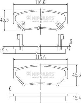 Nipparts J3608009 - Kit pastiglie freno, Freno a disco www.autoricambit.com