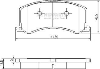 Nipparts J3608016 - Kit pastiglie freno, Freno a disco www.autoricambit.com