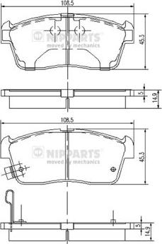 Nipparts J3608021 - Kit pastiglie freno, Freno a disco www.autoricambit.com