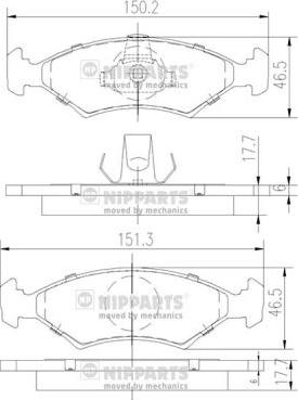 Nipparts J3603050 - Kit pastiglie freno, Freno a disco www.autoricambit.com