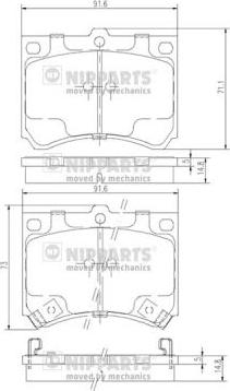 Nipparts J3603035 - Kit pastiglie freno, Freno a disco www.autoricambit.com