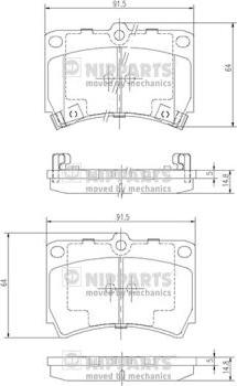 Nipparts J3603036 - Kit pastiglie freno, Freno a disco www.autoricambit.com