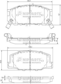 Nipparts J3602031 - Kit pastiglie freno, Freno a disco www.autoricambit.com