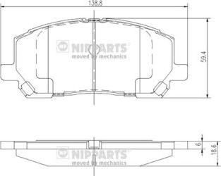 Nipparts J3602118 - Kit pastiglie freno, Freno a disco www.autoricambit.com