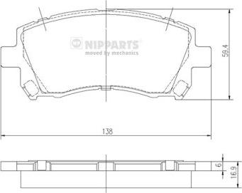 Nipparts J3607013 - Kit pastiglie freno, Freno a disco www.autoricambit.com