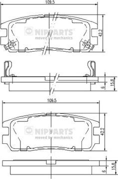 Nipparts J3619001 - Kit pastiglie freno, Freno a disco www.autoricambit.com