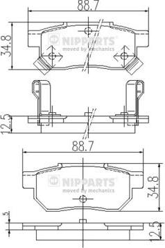 Nipparts J3614004 - Kit pastiglie freno, Freno a disco www.autoricambit.com