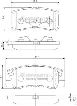 Nipparts J3615010 - Kit pastiglie freno, Freno a disco www.autoricambit.com