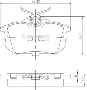 Nipparts J3615012 - Kit pastiglie freno, Freno a disco www.autoricambit.com