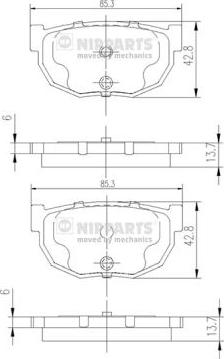 Nipparts J3611021 - Kit pastiglie freno, Freno a disco www.autoricambit.com