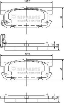 Nipparts J3613020 - Kit pastiglie freno, Freno a disco www.autoricambit.com