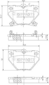 Nipparts J3612018 - Kit pastiglie freno, Freno a disco www.autoricambit.com