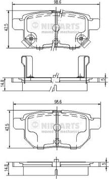 Nipparts J3612034 - Kit pastiglie freno, Freno a disco www.autoricambit.com