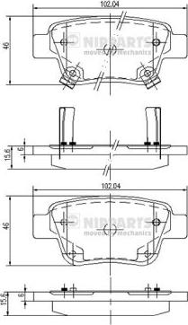 Nipparts J3612030 - Kit pastiglie freno, Freno a disco www.autoricambit.com