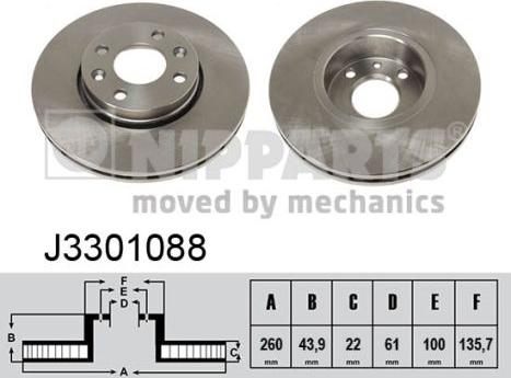 Nipparts J3301088 - Discofreno www.autoricambit.com