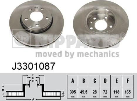 Nipparts J3301087 - Discofreno www.autoricambit.com