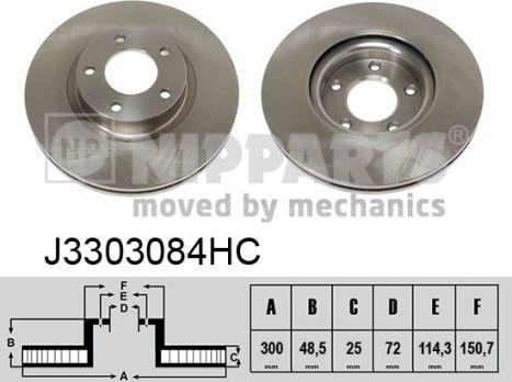 Nipparts J3303084HC - Discofreno www.autoricambit.com