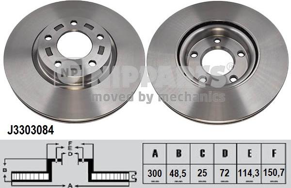 Nipparts J3303084 - Discofreno www.autoricambit.com