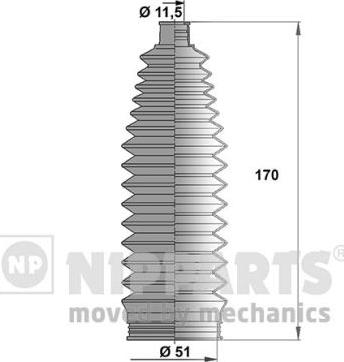 Nipparts J2842029 - Kit soffietto, Sterzo www.autoricambit.com