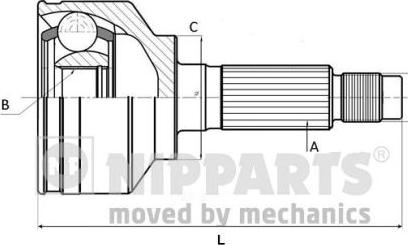 Nipparts J2820909 - Kit giunti, Semiasse www.autoricambit.com