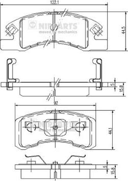 Nipparts N3606021 - Kit pastiglie freno, Freno a disco www.autoricambit.com