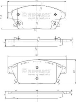 Nipparts N3600915 - Kit pastiglie freno, Freno a disco www.autoricambit.com