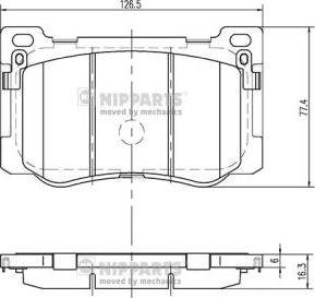 Nipparts N3600549 - Kit pastiglie freno, Freno a disco www.autoricambit.com