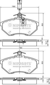 Nipparts N3600800 - Kit pastiglie freno, Freno a disco www.autoricambit.com